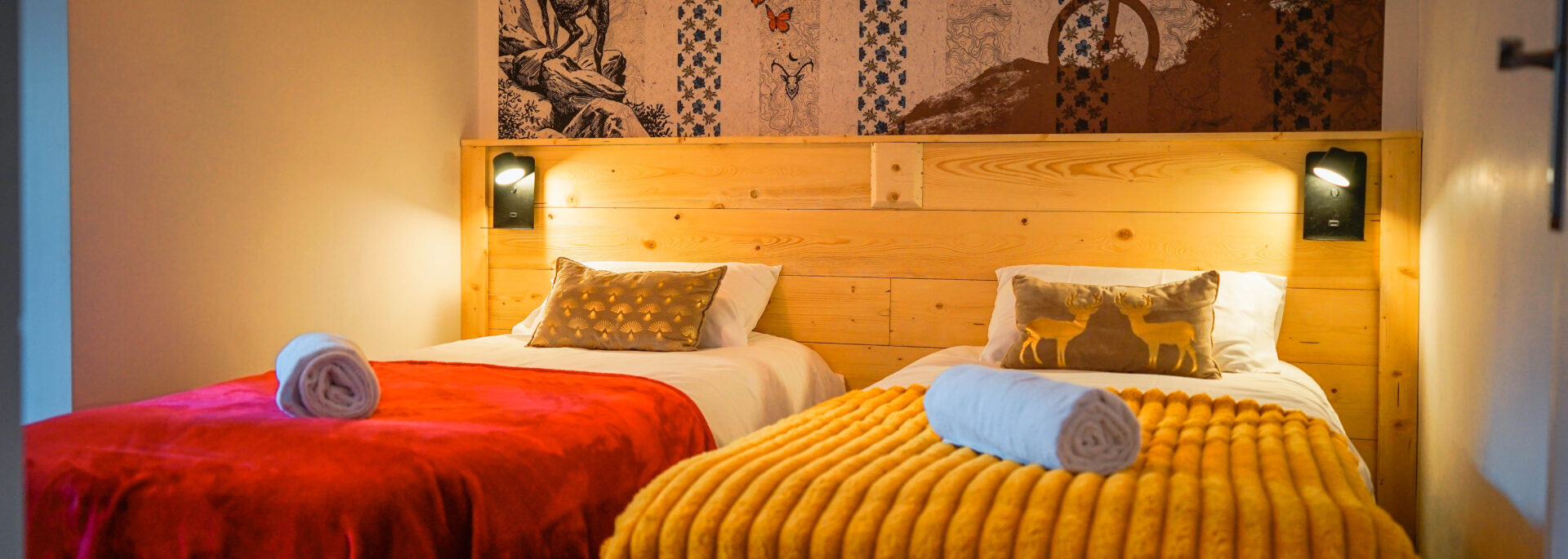 Photo d'une chambre twin au Lodge le Petit Cerf