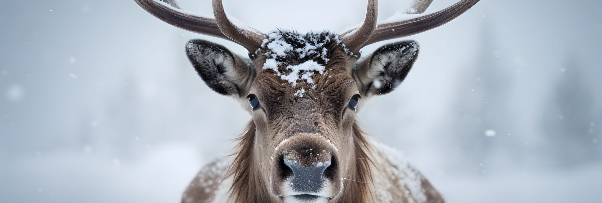 Cerf sous la neige
